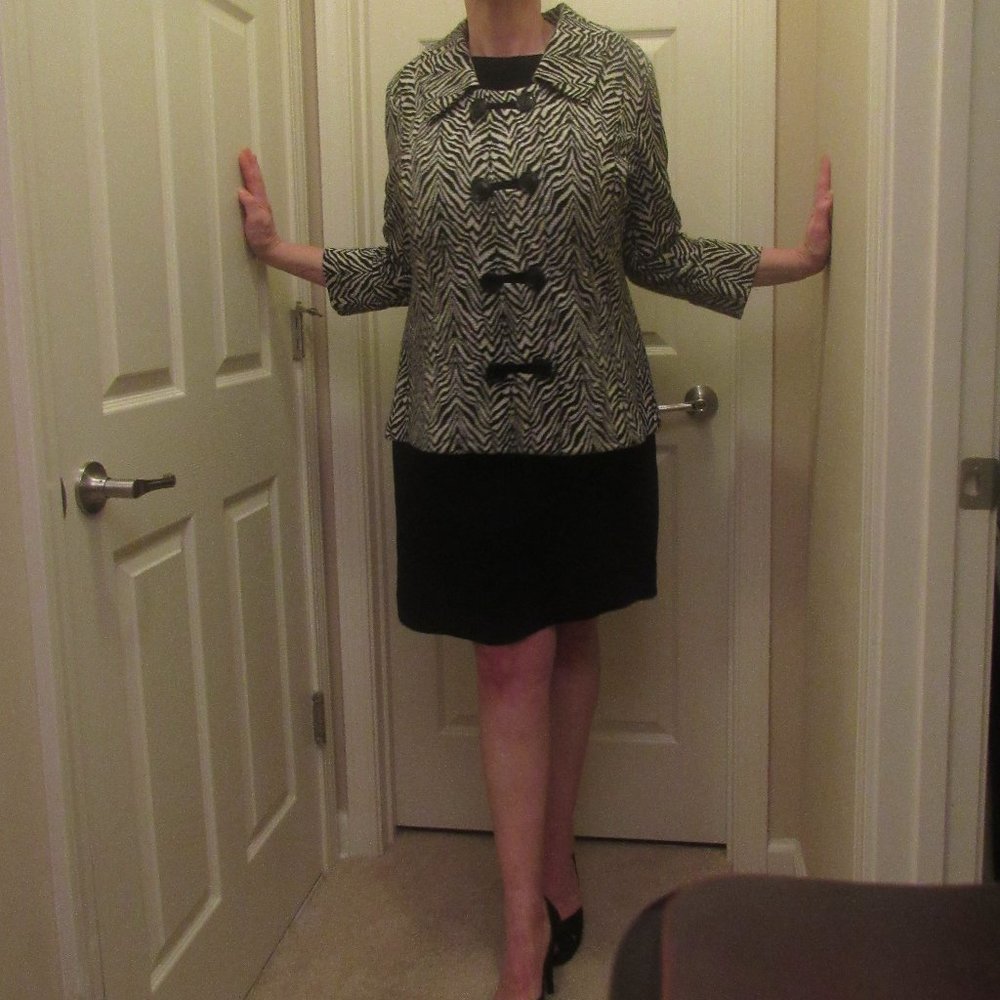 Tesori- Zebra Print, Button-Down Flounce Jacket/C… - image 2